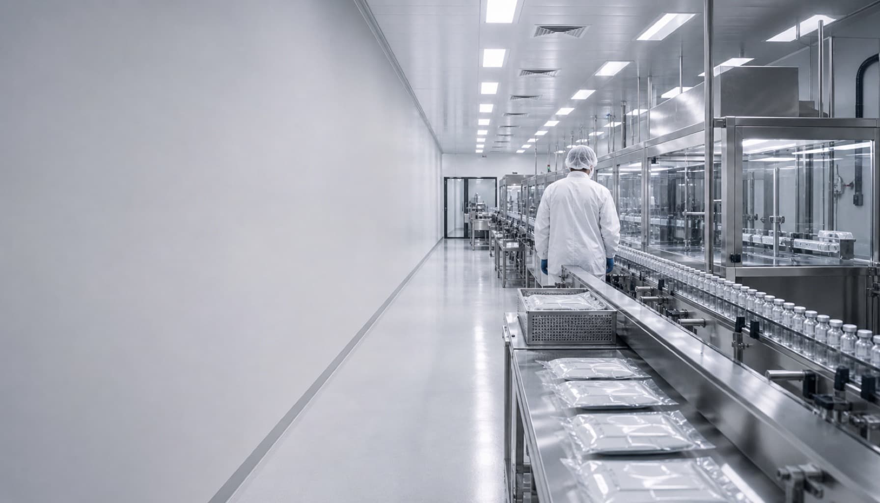 Sterile compounding-lab consumables under clean even daylight.